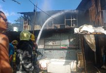 Fire razes 8 houses in Tanza Esperanza Firemen spray with water this house that fire struck in Barangay Tanza Esperanza, Iloilo City on Sunday, Feb. 23. The fire gutted a total of eight houses , four of which were totally destroyed. IAN PAUL CORDERO/PN