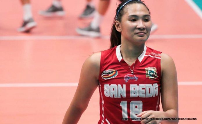 Franchesca Racraquin delivers 22 points along with nine digs and seven excellent receptions for San Beda to snap from a two-game losing skid in the NCAA Season 95 Women’s Volleyball.