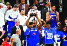 Los Angeles Clippers’ Kawhi Leonard drops 30 points as Team LeBron edges Team Giannis, 157-155, during the 2020 NBA All-Star Games. BLEACHER REPORT