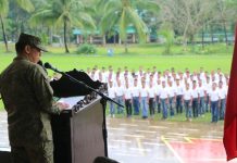 Army beefs up force with 279 new soldiers “Please accept my heartfelt gratitude for accepting the challenge and for answering the call of soldiery wherein many people are intimidated because of the risks that come with this noble profession,” Major General Eric Vinoya, commander of the Philippine Army’s 3rd Infantry Division, tells 279 candidate soldiers in Camp Peralta, Jamindan, Capiz on Feb. 11 during the candidates’ oathtaking. PHILIPPINE ARMY PHOTO