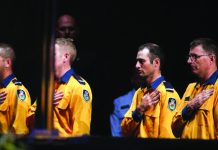 Australia’s bushfire-hit state honors 25 victims New South Wales Rural Fire Service personnel attend a state memorial honouring victims of the Australian bushfires at Qudos Bank Arena in Sydney, New South Wales, Australia, Feb. 23, 2020. REUTERS