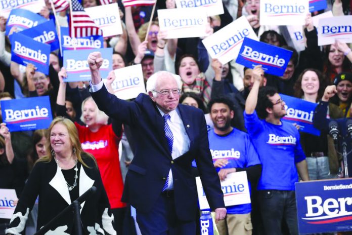 Sen. Bernie Sanders Democratic presidential candidate Sen. Bernie Sanders, I-Vt., with his wife Jane O'Meara Sanders, arrives to speak to supporters at a primary night election rally in Manchester, N.H., Tuesday, Feb. 11, 2020. AP