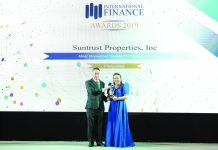 Suntrust bags Most Innovative Residential Developer 2019 Suntrust EVP-COO Deanna Jean A. Claveria receives global accolade Most Innovative Residential Developer for 2019 at the International Finance Real Estate Awards held in Bangkok, Thailand on Jan 31.