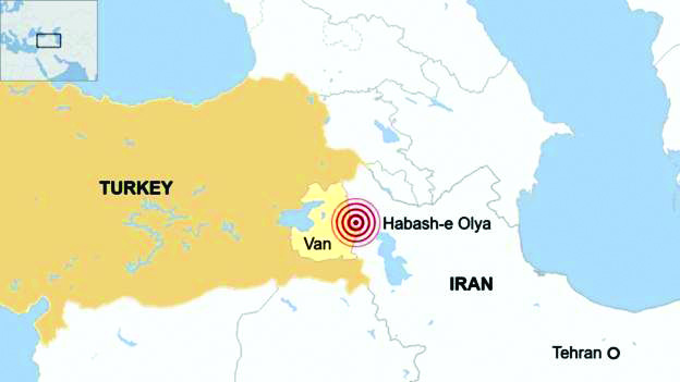 The earthquake caused damage on both sides of the Turkey-Iran border.