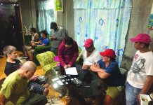 ‘Shabu’ worth P135K seized Antidrug operatives inspect items seized from George Bindol and Jared Villar. They were nabbed in an entrapment operation in Barangay Banago, Bacolod City on Feb. 22. CDEU/BCPO