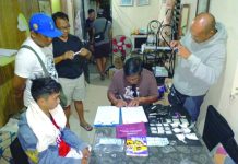 ‘Shabu’ worth P1.9M seized Antidrug officers inspect items seized from Mark Sy, who was nabbed in an entrapment operation in Barangay Estefania, Bacolod City on March 15. POLICE STATION 2/BCPO