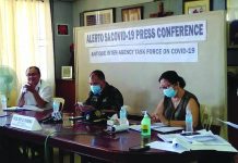 Antique coronavirus frontliners commended Antique Provincial Health Officer Dr. Ric Noel Naciongayo (left) explains the status of the coronavirus disease 2019 in the province. He also commended the untiring efforts of the frontliners in the fight to surppress the spread of the virus. PIA