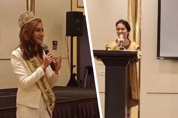 Karen Nicole Ibasco and Thelma Meneses Miss Philippines Earth Eco-Tourism 2019 Karen Nicole Ibasco and Senior HR Executive, Thelma Meneses