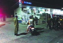 Personnel of the Kalibo Municipal police station implement strict curfew hours of 9 a.m. to 5 p.m. in its Area of Responsibility on March 21. This is one the measures of its municipal government in suppressing the spread of the coronavirus disease 2019. PNP KALIBO