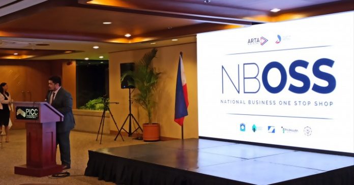 Philippine biz one-stop shop goes digital EASE OF DOING BUSINESS. Anti-Red Tape Authority (ARTA) Director General Jeremiah Belgica delivers a speech during the launching of the National Business One-Stop Shop (NBOSS) at the Philippine International Convention Center on Friday (February 28, 2020). NBOSS is a physical co-location that integrates processing for starting a business. PNA