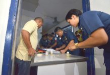 120 cops undergo random drug test Police officers under the Iloilo City Police Office submit urine samples for drug testing on March 9, 2020. Those who will test positive for illegal drugs face administrative charges and could be removed from the service. IAN PAUL CORDERO/PN