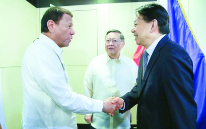 President Rodrigo Roa Duterte ADB President Rodrigo Roa Duterte gives a warm welcome to Asian Development Bank President Masatsugu Asakawa who paid a courtesy call on the President at the Department of Finance Building inside the Bangko Sentral ng Pilipinas Complex in Manila recently. PNA