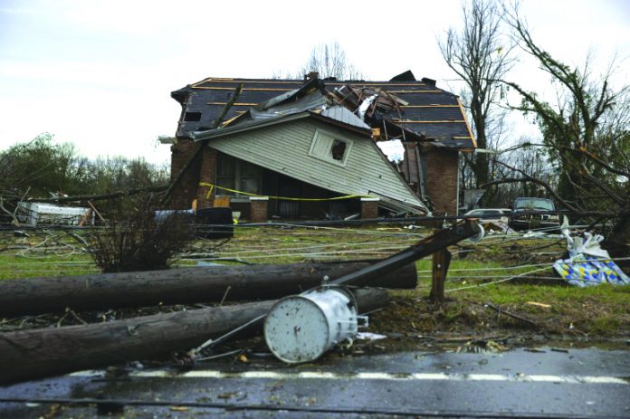 Tornadoes Tennessee A home is shown destroyed by high winds from one of several tornadoes that tore through the state overnight on March 3, 2020 in Cookeville, Tennessee, United States. AFP