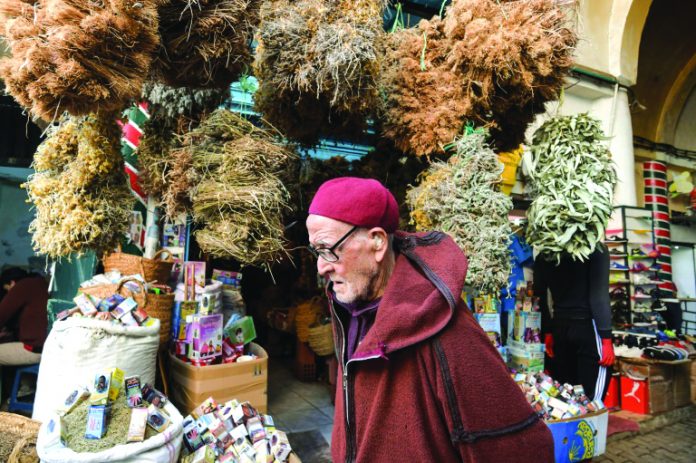 Tunisians flock to the Souk el-Blat in Tunis Tunisians flock to the Souk el-Blat in Tunis and its herbalist stalls, where flasks, powders and dried herbs are stacked high. AFP