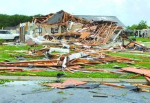 Tornadoes bring death, destruction in S. US This handout photo obtained April 13, 2020 courtesy of the City of Monroe, Louisiana shows the aftermath of storm damage after tornadoes ripped through southern US states on Easter Sunday. THE CITY OF MONROE/AFP / HANDOUT