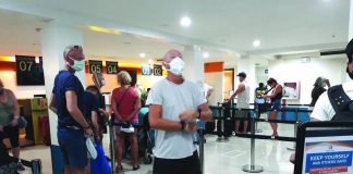 These Australian tourists stranded in Boracay Island in Malay, Aklan due to the coronavirus disease 2019 outbreak board a sweeper flight to Manila on April 18. Malay Municipal chief operations officer Felix Delos Santos said there are still foreigners in Boracay who are waiting to be repatriated to their respective countries. AUSTRALIA IN THE PHILIPPINES