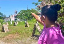 Crematory’s ‘foul smell’ upsets brgy residents A resident of Zone 2B, Barangay Balabago, Jaro, Iloilo City points to the chimney of a crematorium. She and other village residents say the smell of the smoke from the crematorium has become unbearable. IAN PAUL CORDERO/PN