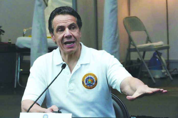 Gov. Andrew Cuomo of New York, Unites States, in a March 27, 2020 file image, says 540 people had died in his state of 20 million inhabitants in the preceding 24 hours. AFP