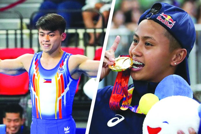 bound gymnast Carlos Yulo and professional street skateboarder Margielyn Didal. ABS-CBN NEWS