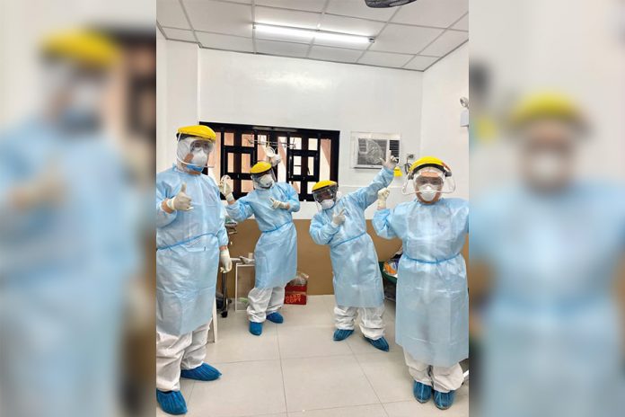 Health personnel of the Dr. Rafael S. Tumbokon Memorial Hospital in Kalibo, Aklan wear personal protective equipment Health personnel of the Dr. Rafael S. Tumbokon Memorial Hospital in Kalibo, Aklan wear personal protective equipment to fight the spread of the coronavirus disease 2019 in the hospital’s COVID Ward. AKLAN PROVINCE