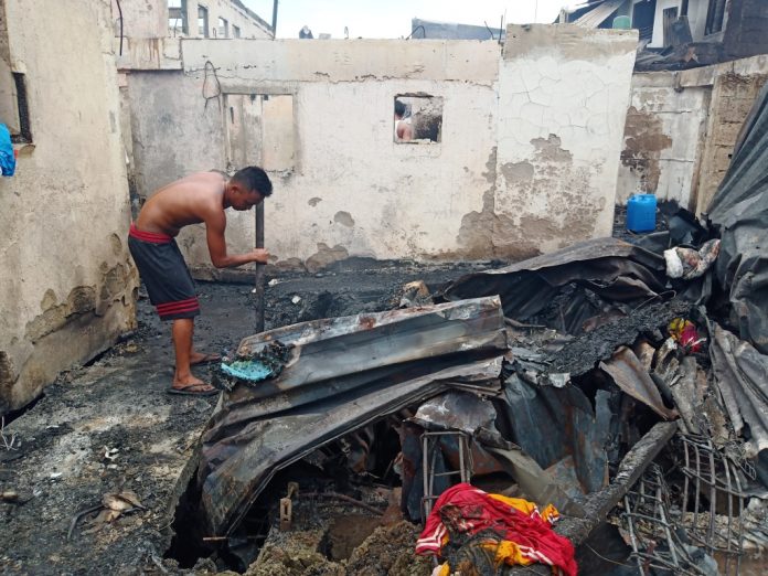 Fire completely gutted 76 houses in Barangay Ortiz, City Proper