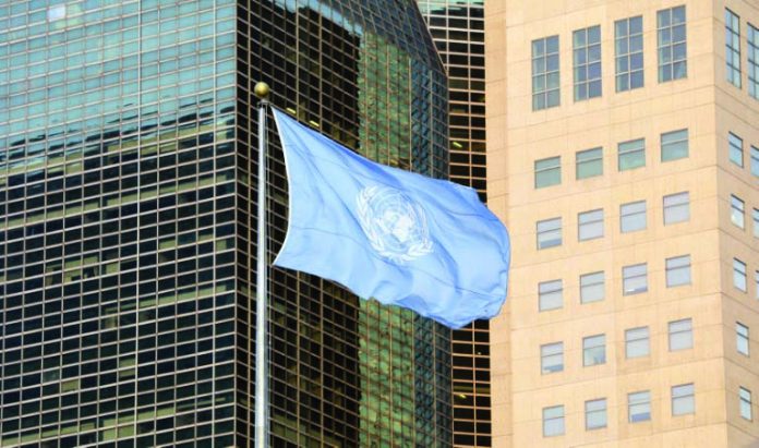 The flag of the UN