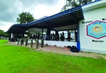 This June 18 photo shows 53 troopers of the Police Regional Office 6 during a send-off ceremony at Camp Delgado, Iloilo City. These soldiers arrived Saturday in Cebu City as augmentation force for the fight against the coronavirus disease 2019. PRO 6