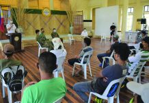 18 Negros Occ. ex-rebels get gov’t financial aid Gov. Eugenio Jose Lacson (standing in left) speaks with some 18 former rebels who received benefits under the government’s Enhanced Comprehensive Local Integration Program at the Capitol Social Hall in Bacolod City last week. PROVINCIAL GOVERNMENT OF NEGROS OCCIDENTAL