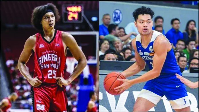 Japeth Aguilar and Adrian Wong