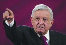 Mexico’s president dismissive of wearing mask in pandemic Mexico's President Andres Manuel Lopez Obrador gives his daily, morning news conference at the presidential palace, Palacio Nacional, in Mexico City, Monday, July 13, 2020. AP PHOTO/MARCO UGARTE