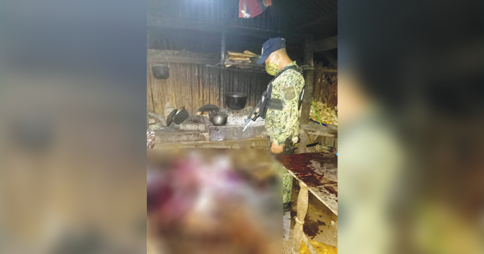 CULASI MPS A police officer checks the body of Alex Ayon who was hacked to death by his younger brother Robert in Barangay Magsaysay, Culasi, Antique. A police officer checks the body of Alex Ayon who was hacked to death by his younger brother Robert in Barangay Magsaysay, Culasi, Antique. CULASI MPS