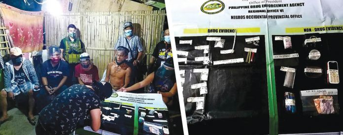 An antidrug personnel conducts an inventory of items seized from five individuals, who were nabbed in an entrapment operation in Barangay 6, San Carlos City, Negros Occidental on July 26. PDEA Regional Office VI