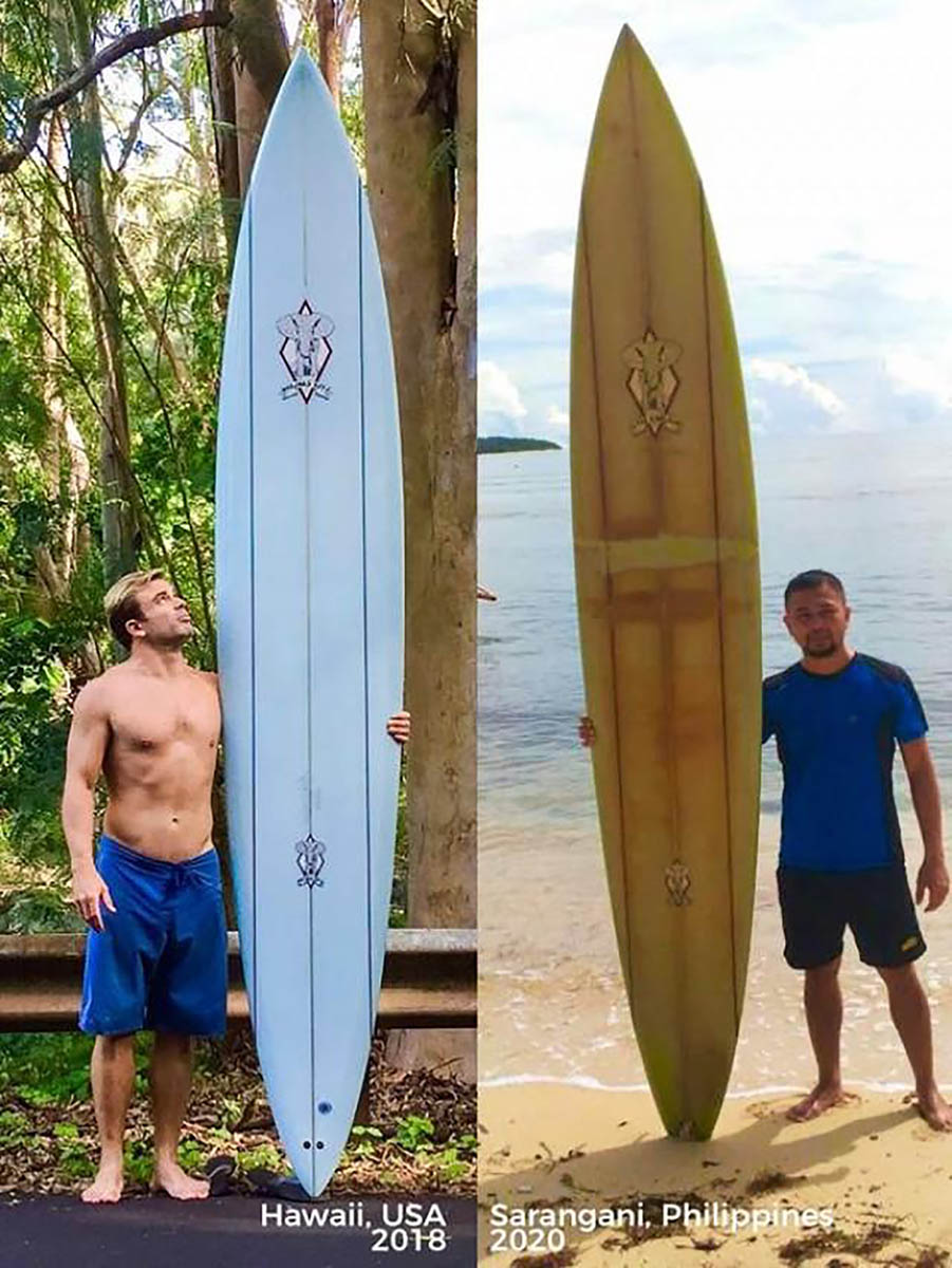 Missing surfboard in Hawaii turns up in the Philippines