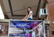 SO THE PUBLIC MAY KNOW, call center employee Louise Mae Zamora of Iloilo City makes a tarpaulin announcing her coronavirus disease status – negative. There is an outbreak of COVID-19 in the call center where Zamora works. This has made her neighbors anxious. FROM LOUISE MAE ZAMORA’S FACEBOOK PAGE