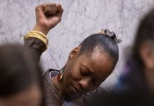 Portland protesters rally as arrest of activist draws ire In this Feb. 20, 2020, file photo, Demetria Hester reacts to verdicts of guilty on all twelve counts at the Jeremy Christian trial in Portland, Oregon, United States. AP