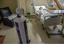 Robot eases loneliness of Mexican virus patients “LaLuchy Robotina” robot is used by a COVID-19 patient at the 20 de Noviembre National Medical Center in Mexico City on Aug. 27, 2020. AFP