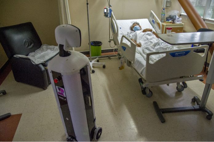 “LaLuchy Robotina” robot is used by a COVID-19 patient at the 20 de Noviembre National Medical Center in Mexico City “LaLuchy Robotina” robot is used by a COVID-19 patient at the 20 de Noviembre National Medical Center in Mexico City on Aug. 27, 2020. AFP