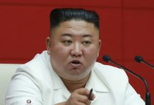 North Korean leader Kim Jong Un speaks during a plenary meeting of the Workers’ Party in Pyongyang, North Korea on Aug. 19, 2020. KOREAN CENTRAL NEWS AGENCY/KOREA NEWS SERVICE VIA AP