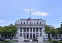 The Philippine flag at the Negros Occidental Capitol Lagoon and Park in Bacolod City flies at half-staff starting Aug. 17 to pay tribute to the country’s healthcare workers and other frontliners who died battling the spread of coronavirus disease 2019. PIO NEGROS OCCIDENTAL