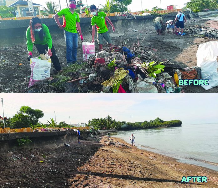 The before and after photos of a clean-up drive along the coastal area of Barangay Poblacion, Valladolid, Negros Occidental The before and after photos of a clean-up drive along the coastal area of Barangay Poblacion, Valladolid, Negros Occidental. CENRO BAGO CITY