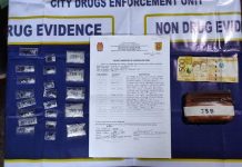 Twenty-one sachets of suspected shabu valued at around P204,000 were seized from a father and son in a buy-bust operation in Barangay 2, Bacolod City on Aug. 9. Jose Bonza Sr., 66, and Jose Jr., 38, are facing charges for violation of Republic Act 9165 or the Comprehensive Dangerous Drugs Act of 2002. BACOLOD PULIS