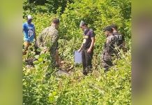Police investigators inspect this area in Barangay Funda-Dalipe, San Jose, Antique where a dead man was found on Sept. 7. STEPHEN LOUIE CHECA/PN