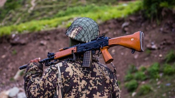 Photo shows an Indian Border Security Force guard near the India-China border. GETTY Photo shows an Indian Border Security Force guard near the India-China border. GETTY
