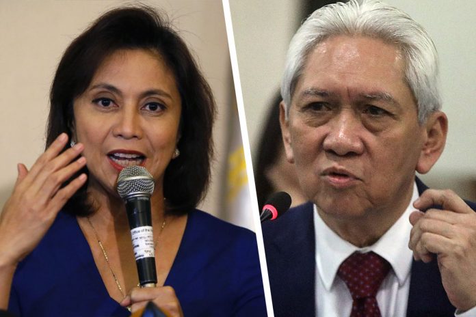 Leni_Martires For Vice President Leni Robredo, the recent directive of Ombudsman Samuel Martires would only send a “wrong signal” for the corrupt officials to hide their accumulated wealth regardless of their salaries. BULLIT MARQUEZ/AP (Leni); Darren Langit/Rappler (Martires)