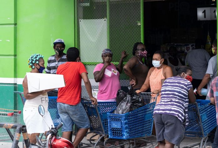People queued outside a supermarket in Belize in preparation for hurricane Nana People queued outside a supermarket in Belize in preparation for hurricane Nana on Sept. 2. JOSE A. SANCHEZ/AFP VIA GETTY IMAGES