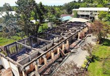 An aerial shot shows the ruins of a school building burned by fire in the municipality of Altavas, Aklan around 6 a.m. on Thursday, Sept. 10. ROCKY PADOR
