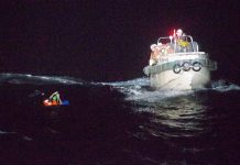 Livestock ship with 42 crew sinks off Japan coast In this photo released by the 10th Regional Japan Coast Guard Headquarters, a Filipino crewmember of a Panamanian cargo ship is rescued by Japanese Coast Guard members in the waters off the Amami Oshima, Japan Wednesday, Sept. 2, 2020. AP