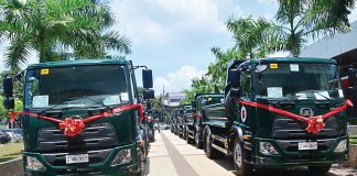 Brand new dump trucks of the Iloilo provincial government. Capitol PIO Photo