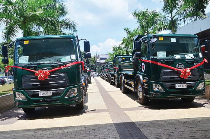 dump truck Brand new dump trucks of the Iloilo provincial government. Capitol PIO Photo