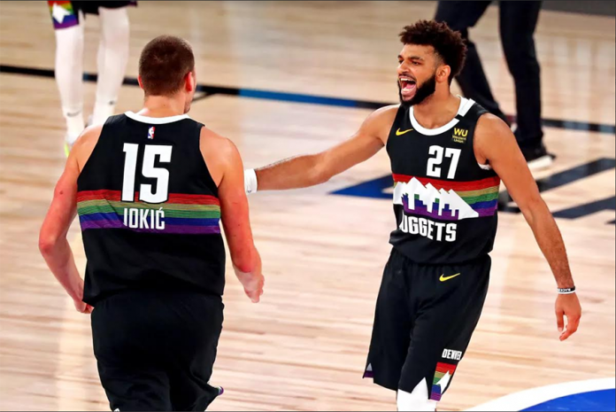 Denver Nuggets’ Jamal Murray and Nikola Jokić rejoice after completing their series win over Los Angeles Clippers. USA TODAY PHOTO Denver Nuggets’ Jamal Murray and Nikola Jokić rejoice after completing their series win over Los Angeles Clippers. USA TODAY PHOTO